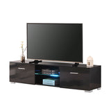 Woodyhome™ TV Stand 57" with LED Lights Drawers Cabinet