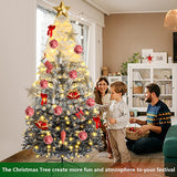 Hallolure™ Christmas Tree 7.5Ft Pre-Lit PVC Artificial Hinged w/ 360 LED Lights & Stand