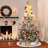 Hallolure™ Christmas Tree 7.5Ft Pre-Lit PVC Artificial Hinged w/ 360 LED Lights & Stand