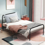 Snailhome® Platform Bed Twin Size Metal 77.6''x39.4''x13''Frame w/ Headboard & Footboard 1102lbs