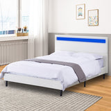 Queen Size Bed Frame With 4 Color Changing LED Light