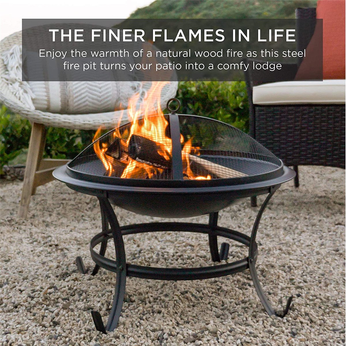 Hallolure™ Fire Pit Heavy Duty Round Patio For Outdoor Backyard
