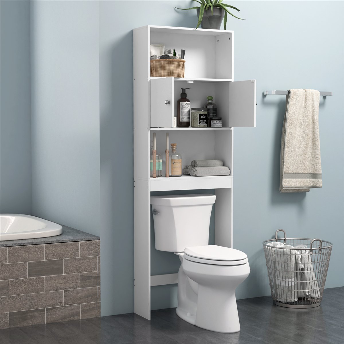 Woodyhome™  Bathroom Cabinet 1 door Over Toilet Storage