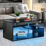 Woodyhome™ LED Coffee Table 3 Tier High Gloss Modern